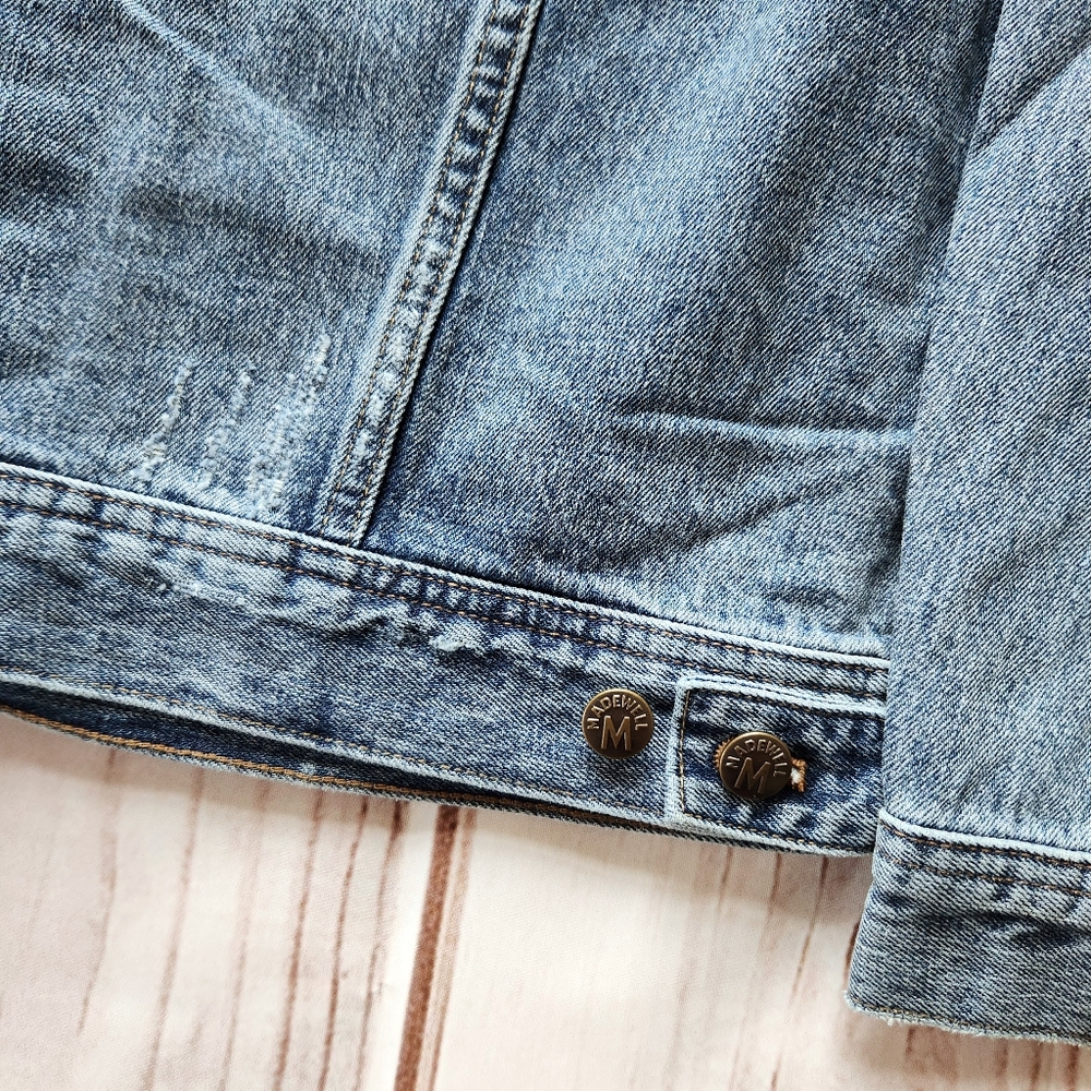 NWT Madewell "Classic Jean Jacket" in Rivoli Wash Blue Denim, Men's Size 2XL XXL - Picture 7 of 11
